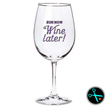Run Now Wine Later Decal handmade design photo 1
