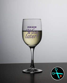Run Now Wine Later Decal handmade design photo 3
