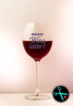 Run Now Wine Later Decal handmade design photo 4